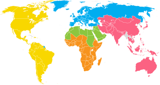 Carte du golf mondial