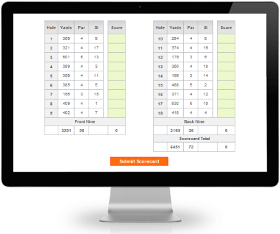 Scorecard de golf